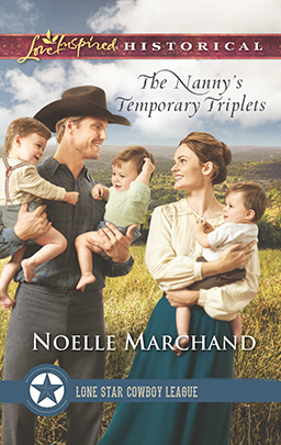 The Nanny's Temporary Triplets by Noelle Marchand christian Fiction romance historical